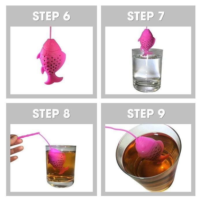 Bangerdei Colorful Fish Fishing Tea Infuser Diffuser Loose Tea Leaf Strainers Random Color N3