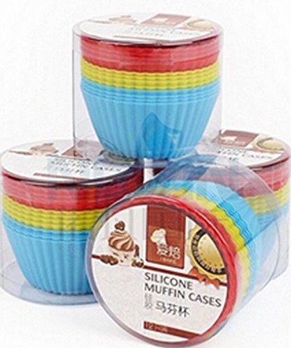 Medium Sized Silicone Cupcake Muffin Molds Moulds Re-useable and Eco-Friendly. Assorted Pantone Colors Baking...