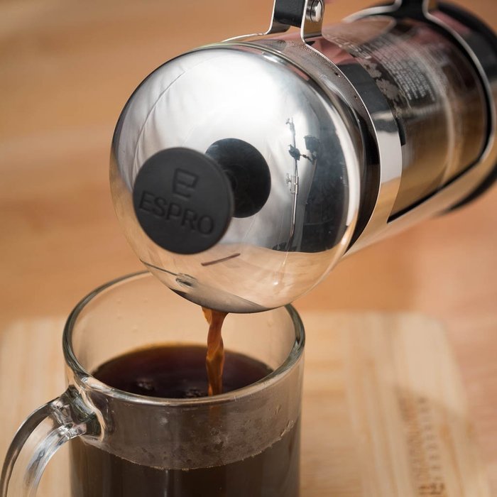 Espro Press P5 - French Press Coffee Press with Thick & Durable SCHOTT Duran glass + Bonus Wooden Stirring Spoon... N7