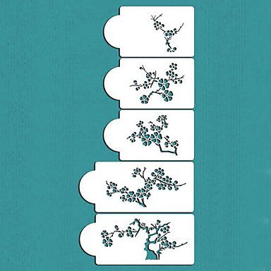 Y&XL&H Blooming Cherry Tree Cake stencil Set, Cake Border Stencil Template, Cake Border Stencils, Art Stencils, N3