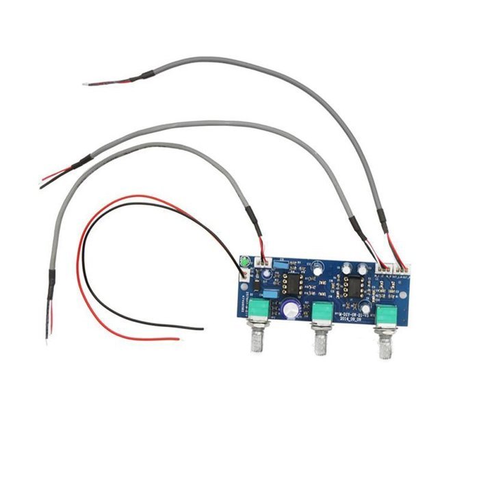 Qianson DC 12V-24V Low-pass Filter NE5532 Subwoofer 2.1 Channel Pre-Amplifier Preamp Board N5