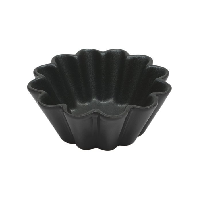 Microstoven Fluted Flan [Set of 6] Size: 5", Color: Black N3