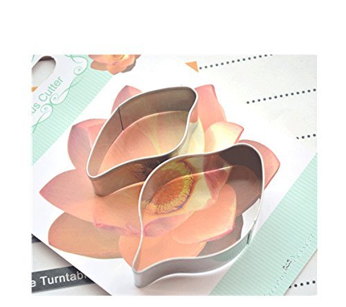 Anyana 2pcs set Lotus Petals Stainless Steel Cookie Cutter Cake Mould Tool Kitchen Tool Sugar Paste Baking Mould... N2