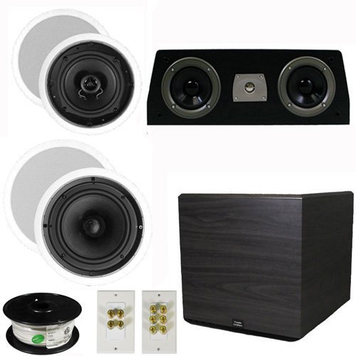 Theater Solutions 5.1 Home Theater 4 Speaker Set with Center, 15" Powered Sub and More TS5C6CC51SET8