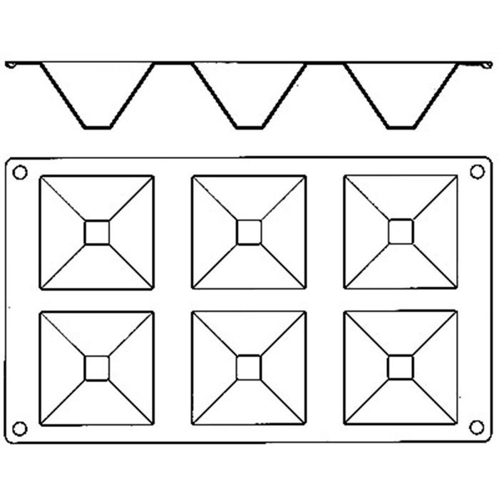 Matfer Bourgeat Gastro Flex Pyramid Mold, Red N2