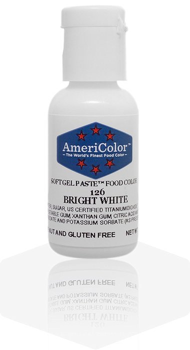 AmeriColor Soft gel paste Bright White .75 oz. bottle GP126
