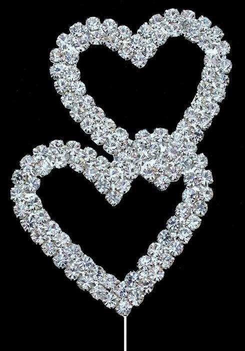 Crystal Rhinestone "We Still Do 20th" Anniversary or Vow Renewal Cake Topper AND 2 Gorgeous Silver Monogram Double... N2