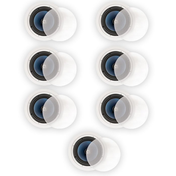 Blue Octave LC82 In Ceiling 8" Speakers Home Theater Surround Sound 2-Way 7 Speaker Set