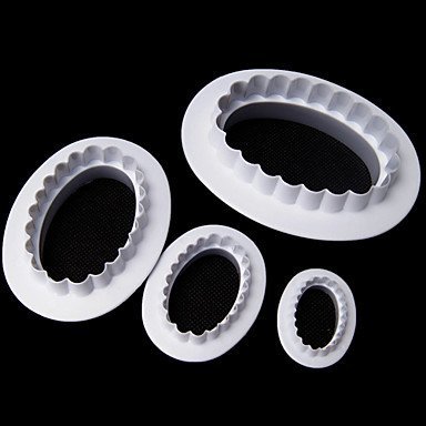 Y&XL&H 4-Piece Fondant Cake Oval Cutter Mold DIY Paste Ellipsoid Sugarcraft Decor Tool N2