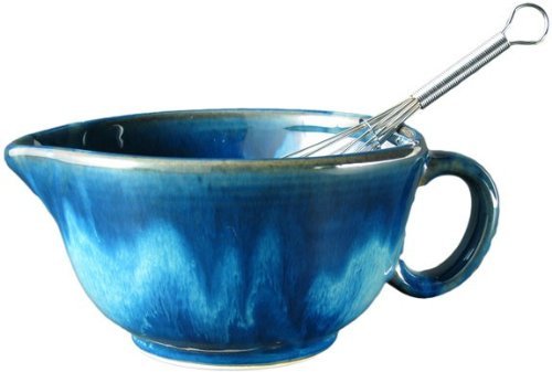 PRADO STONEWARE COLLECTION - Perfect Grip 30 Ounce Mixing Bowl With Metal Whisk - Royal Blue N2