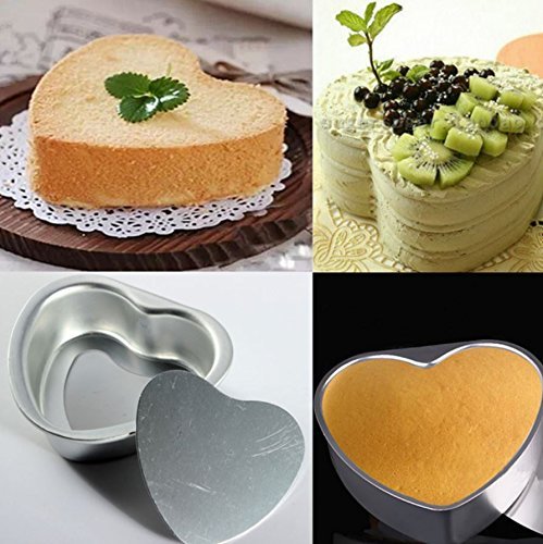 UniversalD Aluminium Heart Shaped Fondant Cake Mold Chocolate Mould Wedding Gift Heart Springform Pan Bakeware... N2