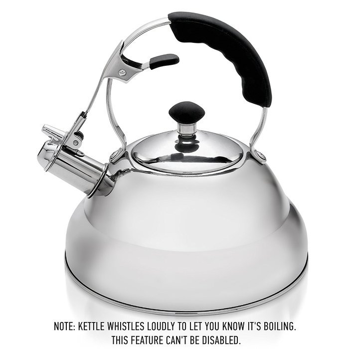 Surgical Stainless Steel Whistling Tea Kettle, 2.75 Quart Stove Top Kettle Teapot with Layered Capsule Bottom,... N3