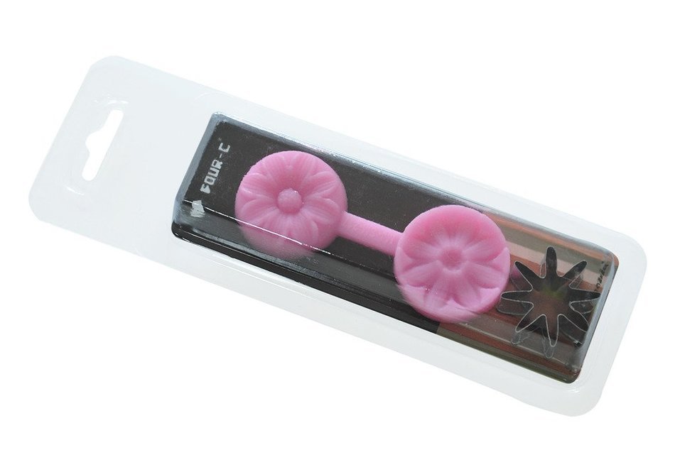 FOUR-C Silicone Cupcake Mold 8 Petals Flower Embossing Color Pink N2