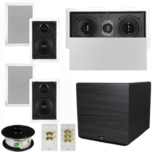 Theater Solutions 5.1 Home Audio Speakers 4 Speakers, 1 Center, 15" Powered Sub and More TS50WL51SET8