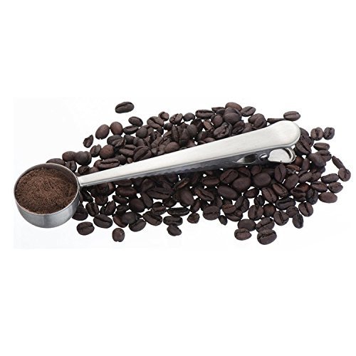 Asdomo Stainless Steel Coffee Scoop with Bag Clip N4