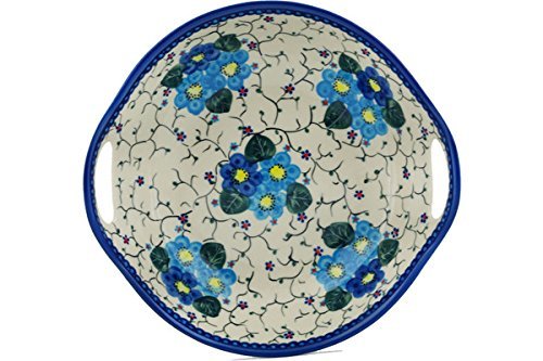 Polish Pottery Bowl with Handles 10-inch UNIKAT N7