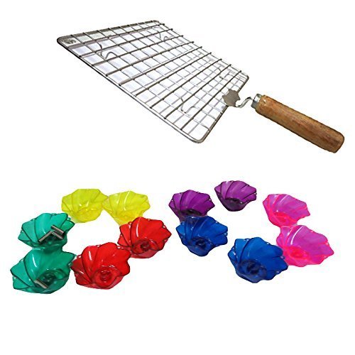 DCS Combo Stainless Steel Pappad ,Roaster And Phulka Maker (32X8X1 Cm) & Floating Transparent Diyas With Attractive...