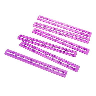 Sher Letters Numbers Shape Cake Embossing Cutter Decorating Stencil (6pcs/set) N2
