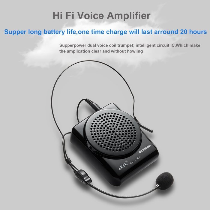 Voice Amplifier, Goodee Rechargeable Portable Waistband Pa System Microphone for Teachers Coaches Tour Guides... N4