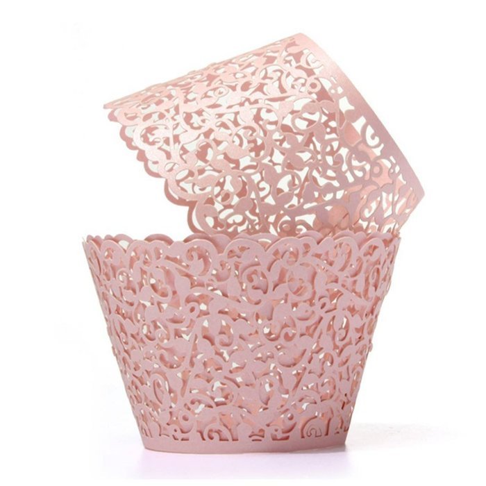 UNIQLED Filigree Artistic Bake Cake Paper Cups Little Vine Lace Laser Cut Liner Cupcake Wrappers Baking Cup Muffin... N19