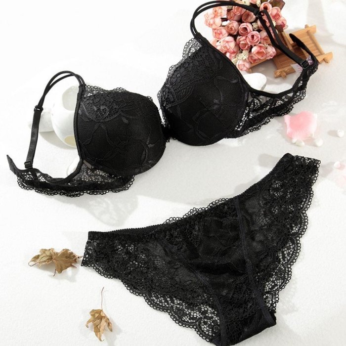 Underwear Suit Lace Bra , PHOTNO Women Push Up Lace Padded Bra Set Embroidery Underwear N15
