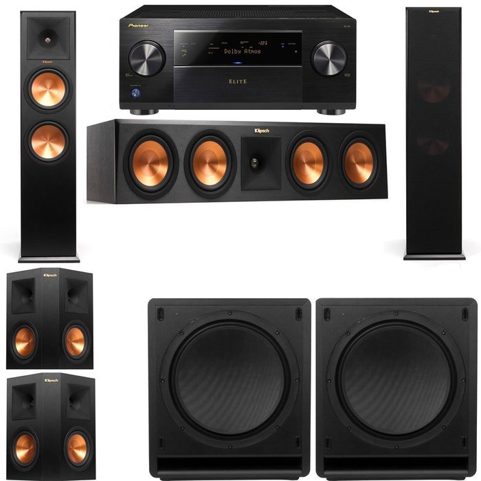 Klipsch RP-280F Tower Speakers-RP-450C-SW-112-5.2-Pioneer Elite SC-85