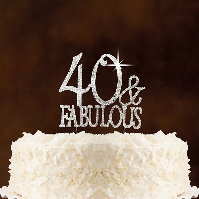 Happy 60th Birthday Rhinestone Crystal Cake Topper Silver, Numbers, Letters for Wedding, Birthday, Anniversary... N13