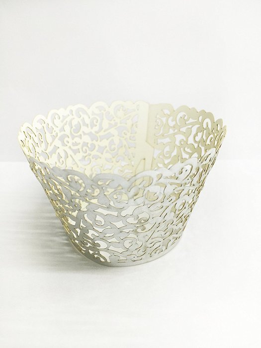 HUAL Cupcake Wrappers 50Filigree Artistic Bake Cake Paper Cups Little Vine Lace Laser Cut Liner Baking Cup Muffin... N10