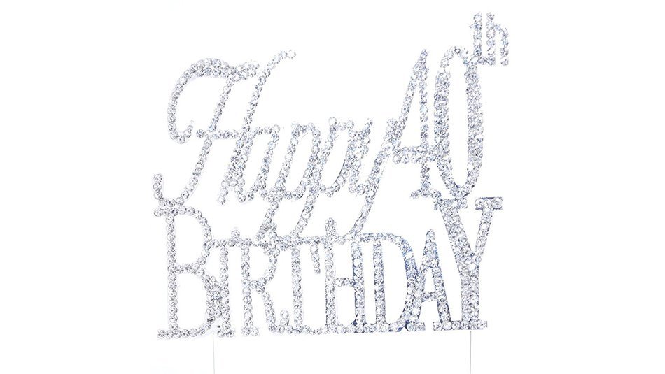 Happy 60th Birthday Rhinestone Crystal Cake Topper Silver, Numbers, Letters for Wedding, Birthday, Anniversary... N15