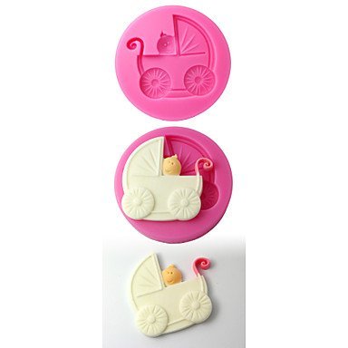 Sher FOUR-C Silicone Cupcake Mold Baby Carriage Fondant Mould,Cake Decoration,Fondant Decorating Tools Supplies... N2