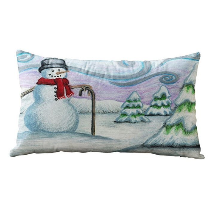 Christmas Pillow Case,Beautyvan Christmas Rectangle Cotton Linter Pillow Cases Cushion Covers (B) N2