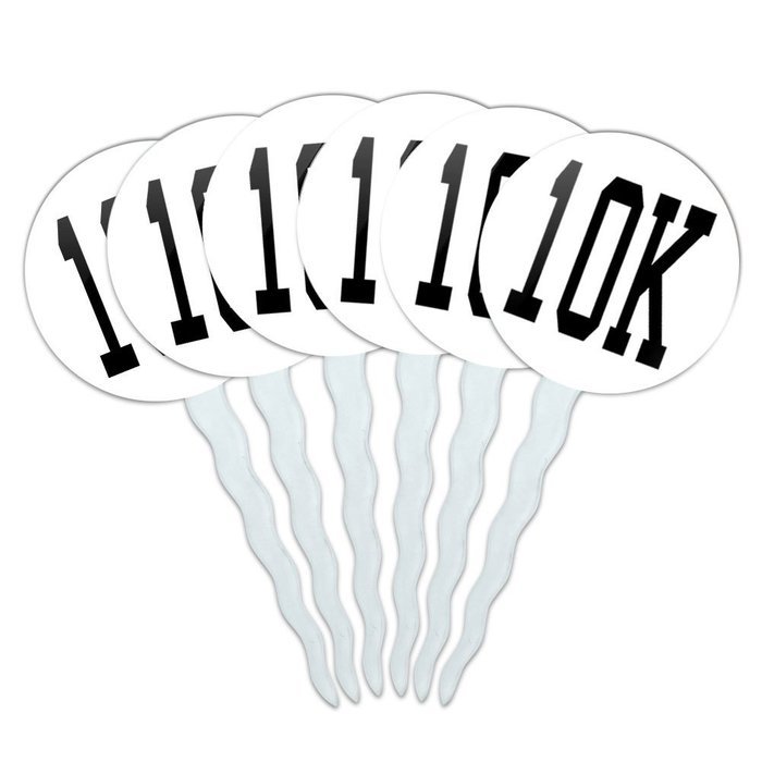 Set of 6 Cupcake Picks Toppers Decoration Running - Crazy 26.2 Runner Marathon N5