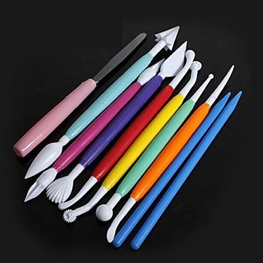 Y&XL&H 10Pcs Colored Fondant Cake Sugar Flower Sculpture Group Shaping Modeling Baking DIY Tools N2