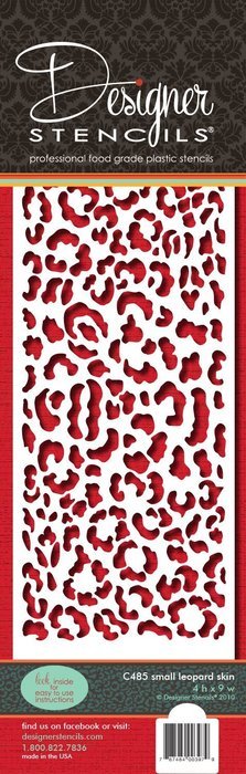 Designer Stencils C485 Leopard Skin Cake Stencil, 4-Inch, Beige/Semi-Transparent N2