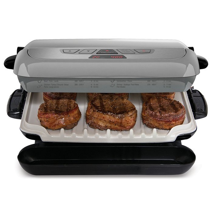 George Foreman GRP4842R 3-in-1 Multi-Plate Evolve Grill, Electric Grill, (Panini Press, Grilling, and Waffle Plates... N9