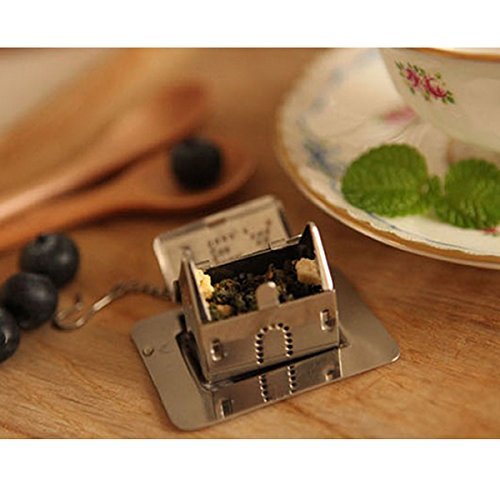 HeroNeo&reg; Stainless Steel House Shaped Tea Leaf Bag Spice Strainer Locking Mesh Infuser N5