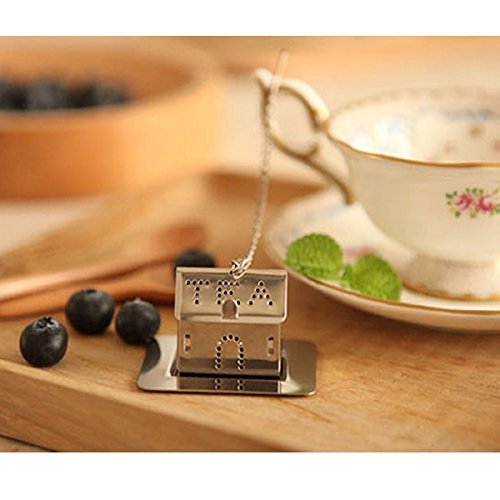 HeroNeo&reg; Stainless Steel House Shaped Tea Leaf Bag Spice Strainer Locking Mesh Infuser N6