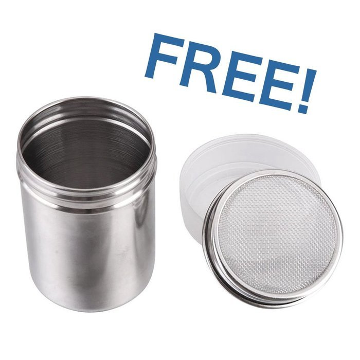 LOHOME&reg; Coffee Latte Garland Mould - 16 PCS Cappuccino Plastic Template + FREE Stainless Steel Powder Shaker -... N7