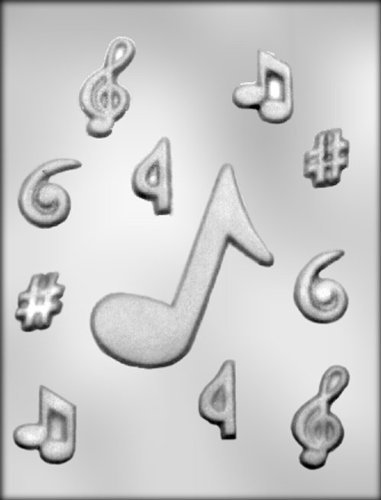 CK Products 2-Inch and 4-Inch Music Notes Chocolate Mold
