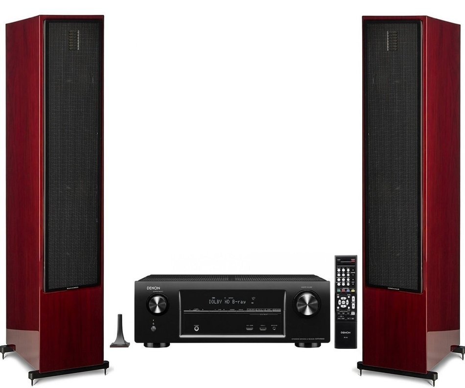 Martin Logan Motion 60XT Cherry Floorstanding Speakers with Denon AVR-X3200W A/V Receiver