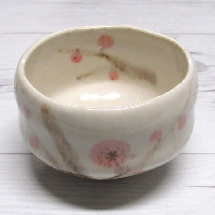 Matcha bowl Chawan Japanese Minoyaki Small size for Daily use (blue flower) N2