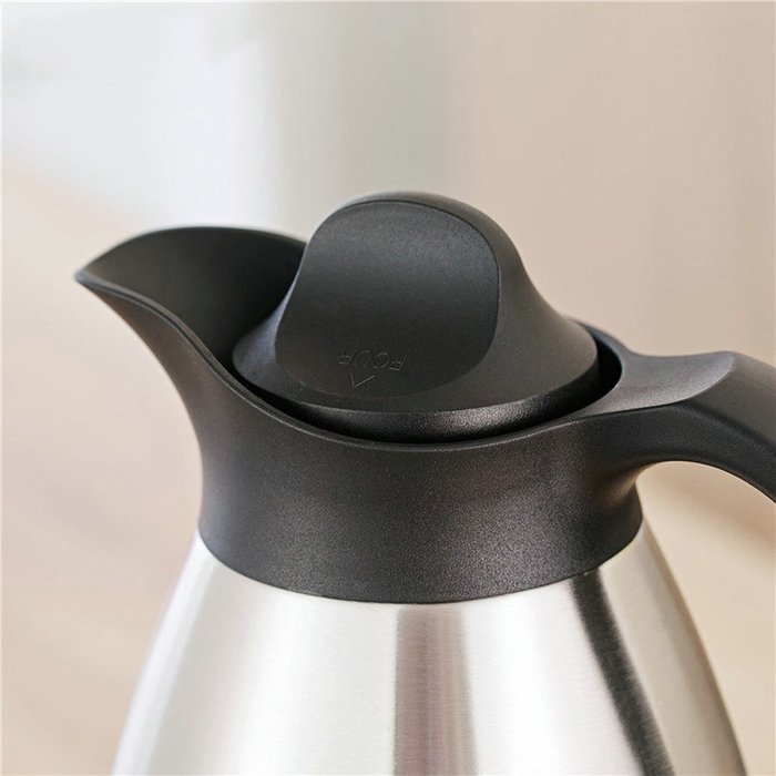 BETTER-HOME Stainless Steel Double Walled Vacuum Hot or Cold Thermal Coffee Milk Carafe Hot Tea Pots 3L N4