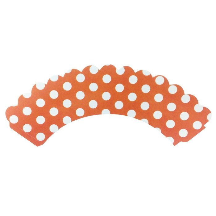 AllyDrew Standard Size Polka Dots Cupcake Wrappers (Set of 20), Orange N20