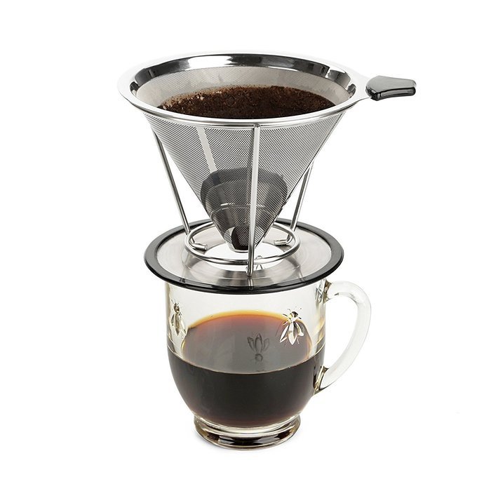 Coffee Dripper, OPACC Stainless Steel Best Pour over Single Cup coffee makerer Reusable Permanent Drip Coffee... N5