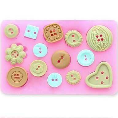 Y&XL&H Button Fondant Cake Chocolate Resin Clay Candy Silicone Mold,L10mW7.5cmH1.3cm N2