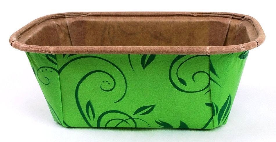 Mini Loaf Paper Baking Pan , 600pcs, L 3 x W 1-1/2 x H 1-1/2 Green
