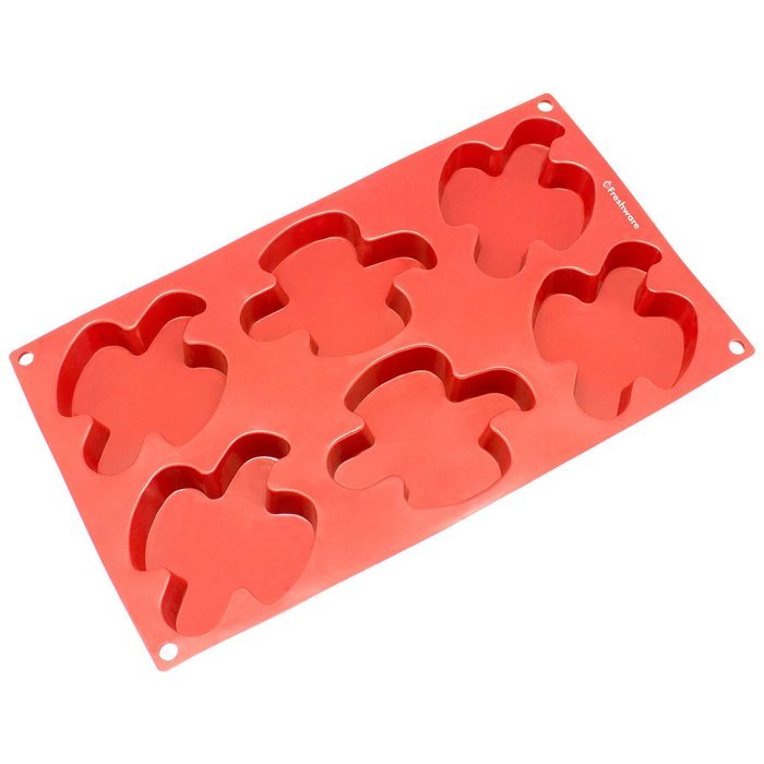 Freshware SL-136RD 6-Cavity Silicone Leaf Muffin, Cupcake, Brownie, Cornbread, Cheesecake, Panna Cotta, Pudding... N2