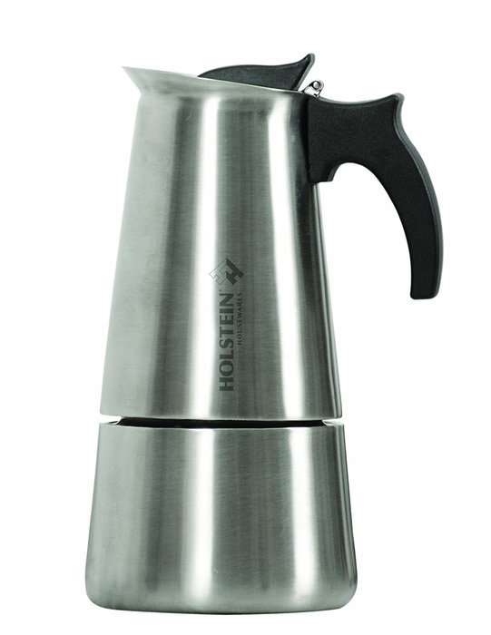 Holstein Housewares H-08004 4-Cup Stainless Steel Espresso Maker - Satin Finish N4
