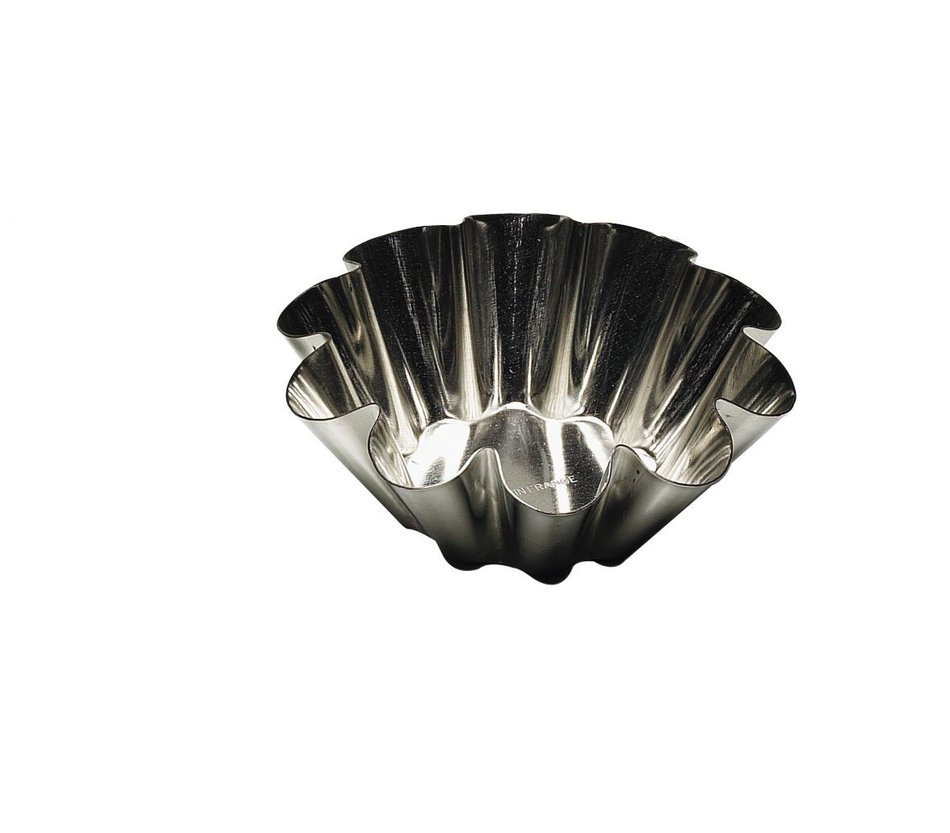 Paderno Fluted Brioche Heavy Tinned Steel Mold - 4"