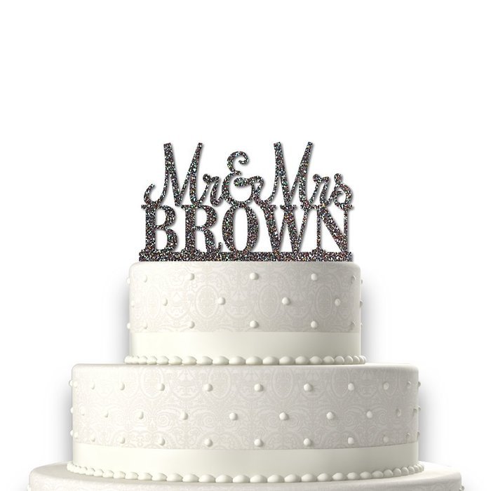 Sugar Yeti | Custom Personalized Mr & Mrs Wedding Cake Topper With Your Last Name Acrylic Cake Topper for Special... N17